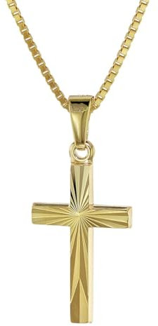 trendor Kreuz für Kinder Gold 333/8 Karat 18 mm + goldplattierte Kette 08508-38 38 cm