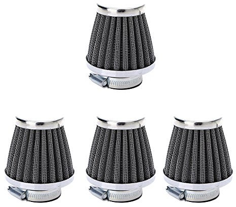 Mintice 4 Pezzi 38mm Filtro Aria di Moto Nero Motociclo Filtro Aspirazione Aria Sostituzione Universale Fredda Presa D'aria Filtro Turbo Pulita Sfogare Veicolo