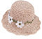 Stroh Sommerhut für Mädchen Kinder Atmungsaktiver Strand Sonnenhut Breite Faltbar mit Blumendekoration für den Urlaub Reise Outdoor-Aktivitäten
