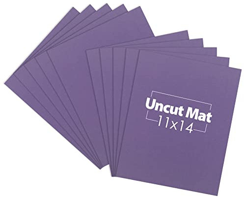 Mat Board Center, Purple Color Uncut Mats - Full Sheet - for Art, Prints, Photos, Prints and More, 10 Pack, 11x14
