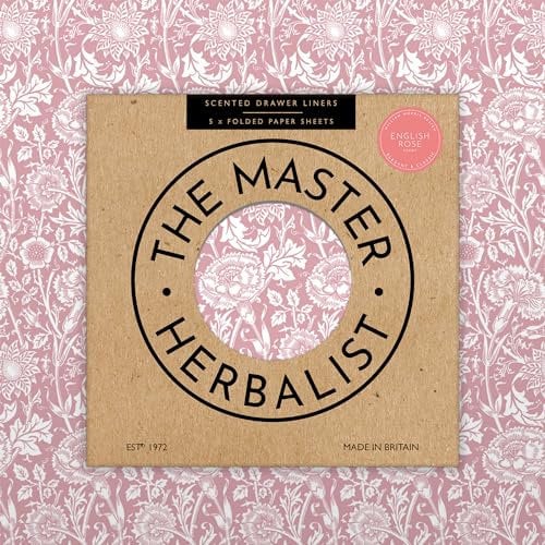 The Master Herbalist Fragranti fodere per cassetti profumate design William Morris | Confezione da 5 fogli | Contiene olio essenziale (Rosa | Rosa di Eleboro, Folded)