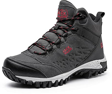 Jack Walker Mens Walking Waterproof Boots Lightweight Vent Breathable Hiking Trekking Shoes JW6255 (5 UK, Black)