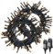 Lunartec Weihnachtslichterkette: 2er-Set LED-Lichterketten mit 100 LEDs, Timer, Batterie, warmweiß, 10m (Lichterkette Outdoor Batterie, Lichterkette batteriebetrieben)