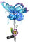 TERESA'S COLLECTIONS Solarlampen für Außen,Gartendeko für draußen, Blaue Schmetterlings Solarleuchten, Metall Solarlicht mit Farbverlauf, Wasserdichte Wegeleuchte,Geschenke für Frauen