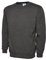 Mad Ink Plain Classic Crewneck Sweatshirt Jumper Top (L, Charcoal)