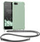 kwmobile Crossbody Case Compatible with Apple iPhone SE (2022) / iPhone SE (2020) / iPhone 8 / iPhone 7 Case - TPU Silicone Cover with Strap - Gray Green