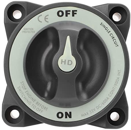 Luqeeg 600A Master Battery Switch, IP66 Waterproof Heavy Duty Power Cut Master Switch Disconnect Isolator, Single Circuit ON OFF for Car Vehicle, RV and Marine Boat