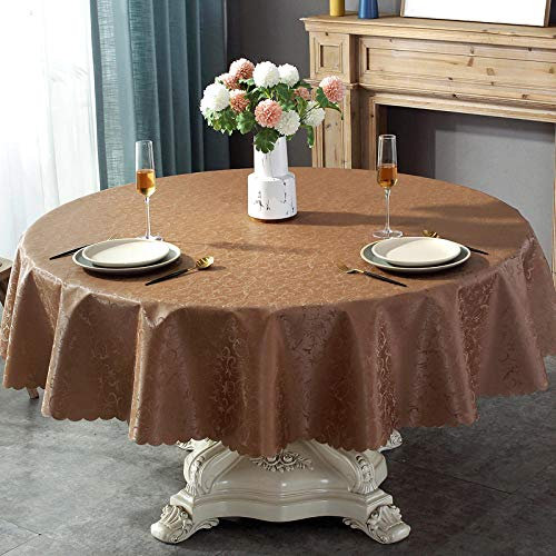 Qkoimpnrd Wachstuchtischdecke Wachstuch Wachstischdecke Pu Anti Heiß Tischdecken Wachstuchdecke Kaffeefarbe Kreis 300cm