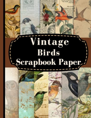 Vintage Birds Scrapbook paper: Vintage Bird Scrapbook Paper: Floral Birds, and Songbirds Ephemera Pattern Scrapbooking Paper, Junk Journal, Double Sided Decorative Crafts Paper.