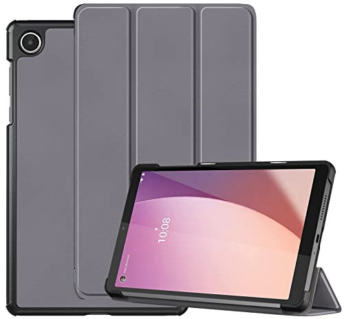 ATOOZ for Lenovo Tab M8 4th Gen Case 8-inch 2024 Tablet, Ultra Thin Hard Back Case with Stand Protective Folio Cover for Lenovo M8 4th Gen (TB300FU / TB300XU) (Grey)