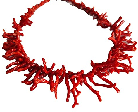 Collana frangia di corallo rosso naturale del Mar Mediterraneo