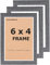 Picture Frame 6 x 4, Dark Grey, Pack of 3, Freestanding and Wall Mountable, 10 x 15 cm, 6x4 Picture Frames, Grey 6x4 Photo Frames, 4x6 Photo Collage Gallery Display