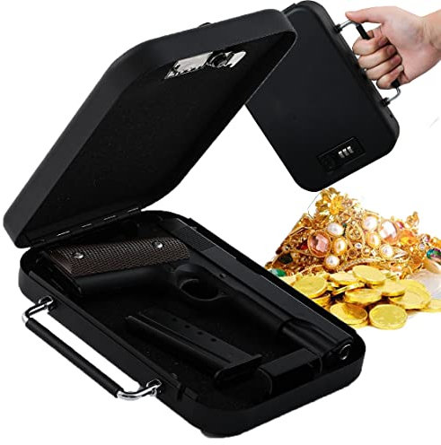 XINGma Tragbarer 2-in-1-waffentresor (kombinationsschloss/Tragbar), Schnellzugriffs-pistolentresor, Tragbarer Passwort-schusswaffentresor