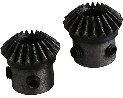 CNBTR 2pcs Mechanical Bevel Gear 8mm Hole Diameter 1 Module 20 Teeth with M5 Screws
