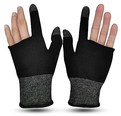 PLABBDPL 1 pair, Mobile Game Sleeve Finge, Doigts en Fibre Conductrice, Gants à écran Tactile universels Anti-Transpiration, antidérapants, Ultra-Fins et Respirants, adaptés aux Jeux Mobiles