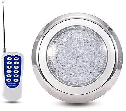 Foco piscina led colores RGB Luces subacuáticas Montado en la superficie de la pared con control remoto AC 12V IP68 a prueba de agua proyector para piscina para piscina enterrada (Color : Rgb + contr