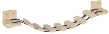 Hängebrücke für Katzen mit Regalen Kletterwand Katzenmöbel Wandmontage 7 Stufen Holz Kiefer 85 cm (Katzenbrücke (2 Regale + Leiter mit 7 Sprossen))
