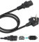 1.2 Metre UK Computer Power Cable, Replacement AC Power Cord, 13A 250V BS 1363 to C13 Kettle Lead/UK Power Cord, Power Supply Cable, TV/Monitor Power Cable,black