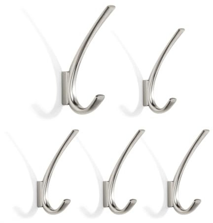 SARIHOSY Miniatur-Wandhaken, schwarz-graue Metallschiene und dekorative Haken zum Aufhängen, verchromte Messing-Wandhaken, schwarz-grau montierter Tür-Kleiderhaken
