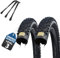 2er Set Schwalbe Black Jack Fahrradreifen 26 Zoll (47-559) + AV DV SV Schlauch und 3 Metall Reifenheber (26x1.90 Zoll (47-559), Ohne Schläuche)
