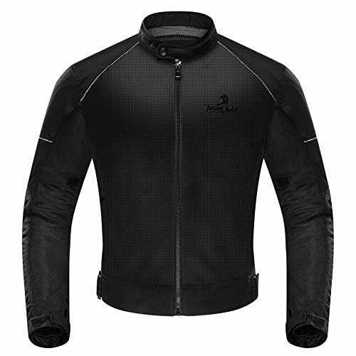IRON JIA’S Chaqueta Moto Hombres Chaqueta Moto Transpirable Cómoda Chaqueta Protectora Motocicleta Viaje Todo Tiempo-L