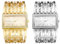 JewelryWe Damenuhr Rechteckig Armreif Uhr: 2 Stück Damen Glitzer Strass Analog Quarz Armbanduhr Frauen Breit Metallarmband Armspange Lässige Diamant Spangenuhr mit Eckigem Zifferblatt
