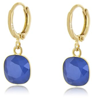 Malu Maiese – Creolen Ohrringe mit Kristallen, 925 Sterlingsilber vergoldet, leichte Creolen Ohrringe für Frauen, zeitlose Party Schmuck, Geschenk für Mama