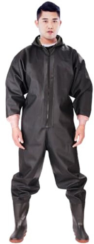 SDGHH-8MMDM Trampolieri da Pesca per Uomo Trampolieri da Caccia con Stivali Waders Pesca 100% Impermeabile PVC Stivali da Pesca per Pescatore Uomo E Donna,Nero,37