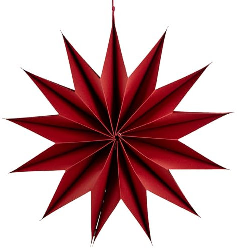 Logbuch-Verlag Grande stella di carta rosso scuro decorazione natalizia da appendere stella rossa in carta decorazione finestra 30,5 cm