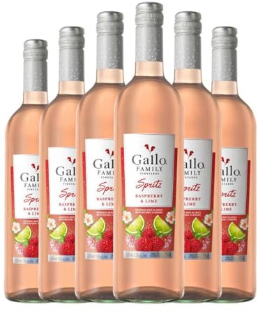 Gallo Spritz Himbeere Limette California 75 cl Rosé-Wein (Karton mit 6 Flaschen von 75 cl)