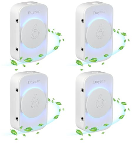Luftreiniger, Dayear Air Purifier Ionizer Generator, Plug in Negativ Ionen Luftreiniger für Büro, Zimmer, Badezimmer, Rauch, Haustiere, Geruch,Geruch säubern/3 Led Licht Modi/4Pcs