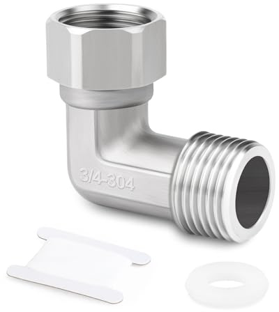 ERGAOBOY 1Pcs SS304 3/4 Female x Male 90 Degree Swivel Nut Connector | Free rotating union, internal swivel nut lock, angled layout mender, suitable for bidet sprayer shower arms