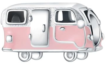 CYMYSS Breloque en Argent Sterling 925 pour Bracelet Perles Charm Bracelet Charms et Perles pour Femme Charms et Breloques pour Femme Pendantes (Caravane rose)