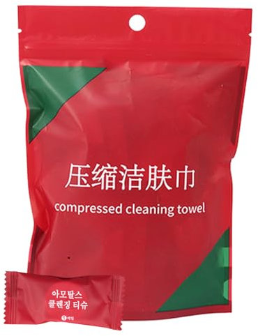 Komprimierte Handtücher für Reisen, 20 x Waschlappen, Tabletten, komprimierte Baumwolltücher, einzeln verpackt, Zubehör, weiches, hautfreundliches Taschentuch für Reinigung, Dusche
