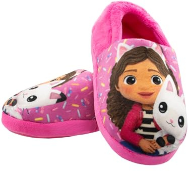 DreamWorks La Casa De Muñecas De Gabby Zapatillas Niña | Gabby Y Pandy Paws Zapatillas Peluche | Rosa 23