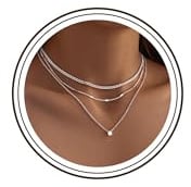 Meteorstarry Kette Silber 925 Damen,3 PCS Layering Silberkette mit Zirkonia Anhänger,Wasserfester Halsreif Schmuck Set Personalisierte Kleine Geschenke für Frauen Freundin Geburtstag