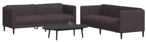 RMIHSJG 2-TLG. Sofagarnitur Dunkelbraun Stoff, strapazierfähige Polstergarnitur mit bequemer Sitzfläche für Wohnzimmer, Sofa Set aus atmungsaktivem Material, modernes Design, stabile