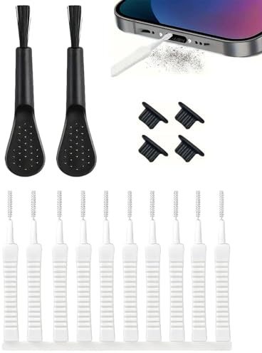 LEEQBCR 16 Pack USB C Handy Reinigungsset Telefon Lautsprecher Reinigungsbürsten Telefonhörer Reinigungsbürste Verstopfungsfreier Mini Bürstenreiniger für 16 Pro Max Laptop Keyboard Cleaner