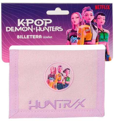 K-POP Demon Hunters ICONIC Geldbörse mit Kopfteil, Brieftasche, Geldbörse, bequem und vielseitig, robust, 12,5 x 9,5 cm
