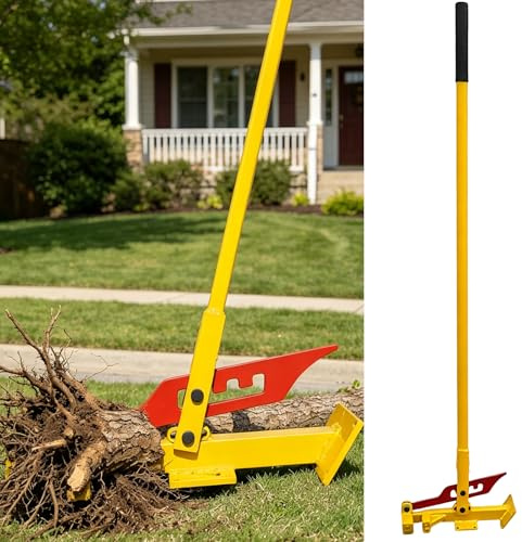 Estrattore Alberi e Ceppi Resistente, Utensile Rimozione Radici per Alberelli, Cotone, Tabacco e Piante da Giardino, Estirpatore Erbe con Molla Regolabile per Cortile, Fattoria e Paesaggio Yellow