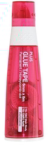 'Plus Glue Tape Roller – 726 Pink 1/4 Wide