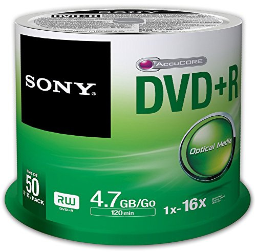 50 DVD+R Sony vergini in campana da 4,7GB 120Min