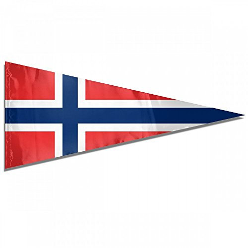 Flagge Norwegens, Premium-Wimpel, für drinnen und draußen, Banner für Haus, Garten, Dreieck, 30,5 x 76,2 cm