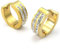 KONOV Schmuck Ohrringe – Herren Ringe mit Scharnier – Zirkonia – Edelstahl – für Herren – Farbe Gold – mit Geschenktasche – f24049