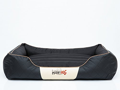 Hobbydog R5CESCZA2 Hundebett/Sofa/Korb Cesar Standard Kunstleder, Kodura, schwarz, Größe R5, 125 x 98 x 25 cm
