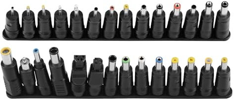 Vakki 28 Stück x Universal Netzteil Adapter 5.5x2.1mm AC DC Stecker Set für Laptops und Notebooks, Schwarz