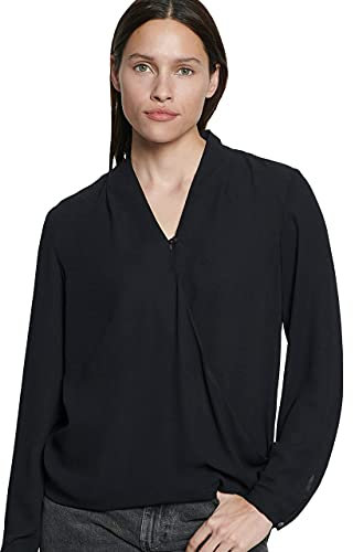 Seidensticker Damen Women Regular Longsleeve Viscose Bluse, Schwarz(122645), 38 EU