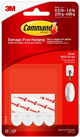17022 Command Small Adhesive and Refill Strips 16pk Pack of 20 Strips