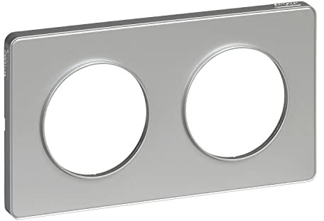 Schneider Electric - Odace Touch, plaque Alu 2 postes horiz. ou vert. entraxe 71mm - S530804