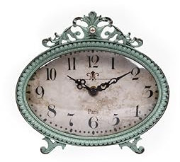 Creative beeinflußt Metall rustikal Retro Tisch Uhr, 15,8 cm, Aqua